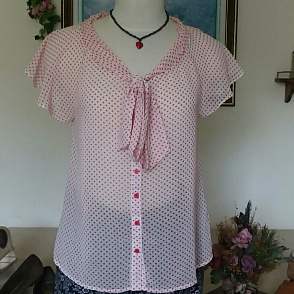 Top, Margret by be cool, red cap sleeves, M, 🌺HP🌺